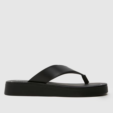 Womens Black schuh Tanisha Leather Toe Post Sandals | schuh | Schuh