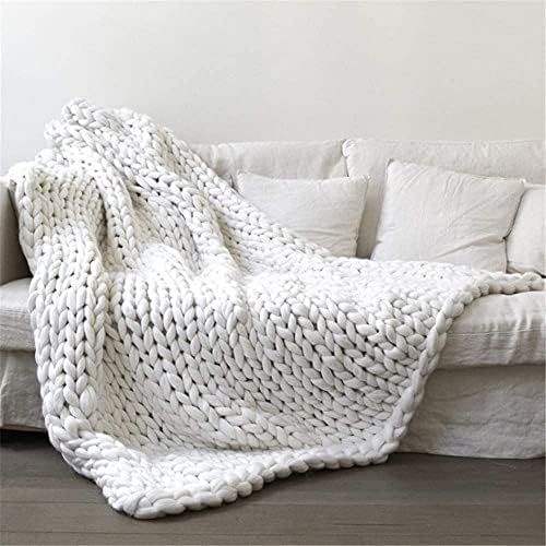 Chunky Knit Throw Blanket | Hand Made | Acrylic & Wool Boho Blankets for Chair, Sofa, Bed & Home ... | Amazon (CA)
