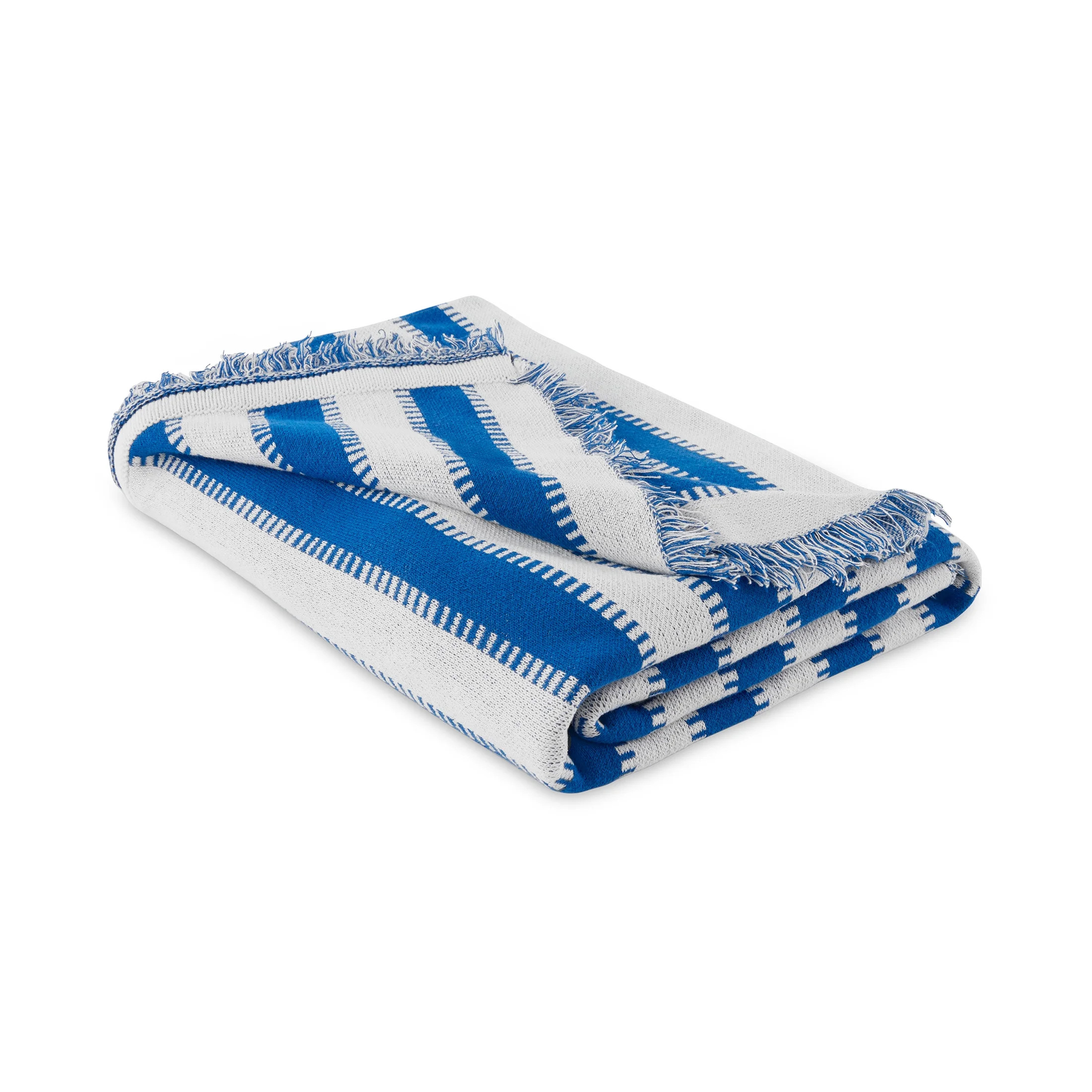 Mainstays by Becky G. & Alejandra Tapestry Knit Throw, Blue Stripe, 50" x 60" | Walmart (US)