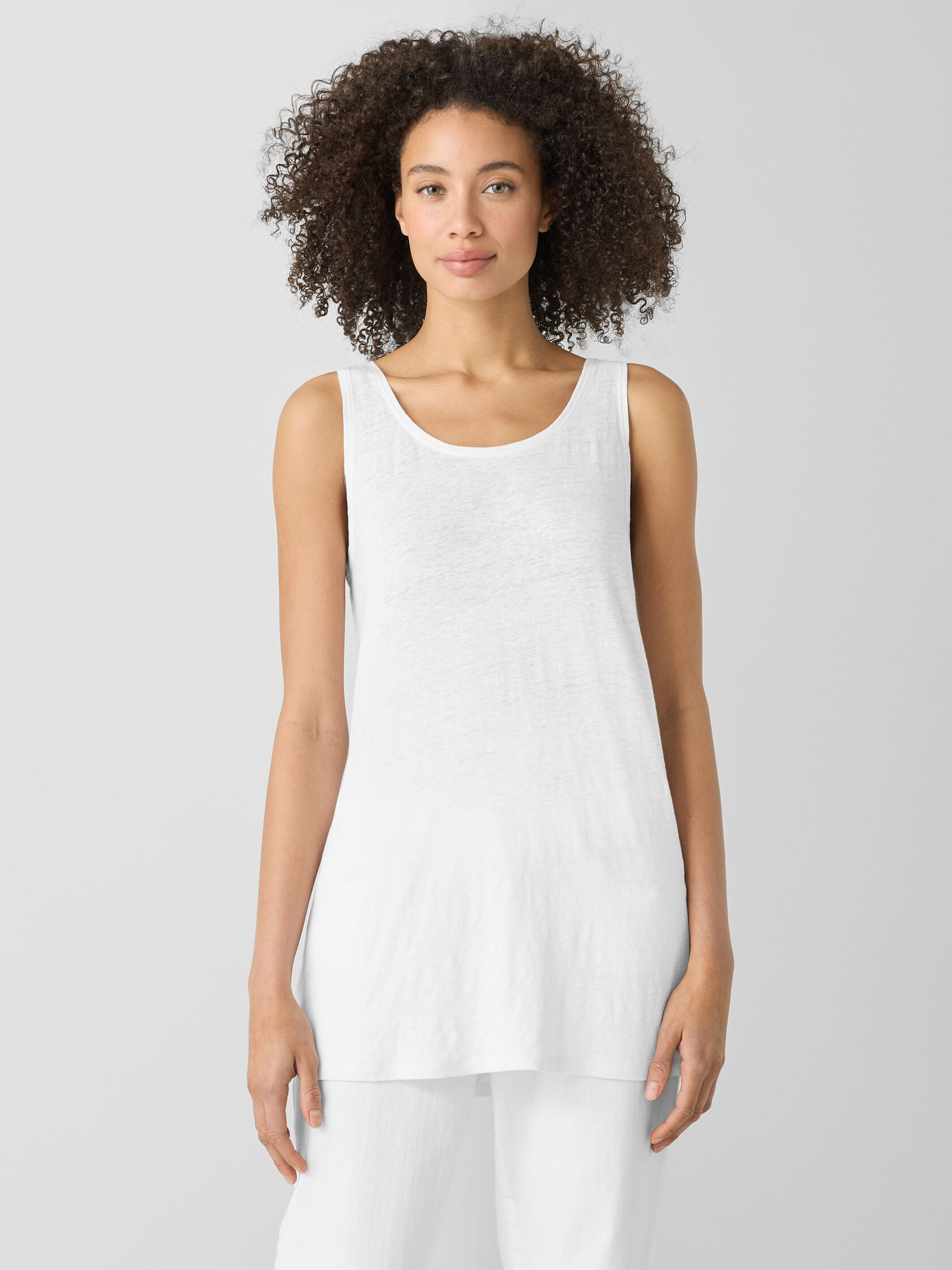 Organic Linen Jersey Long Tank | Eileen Fisher