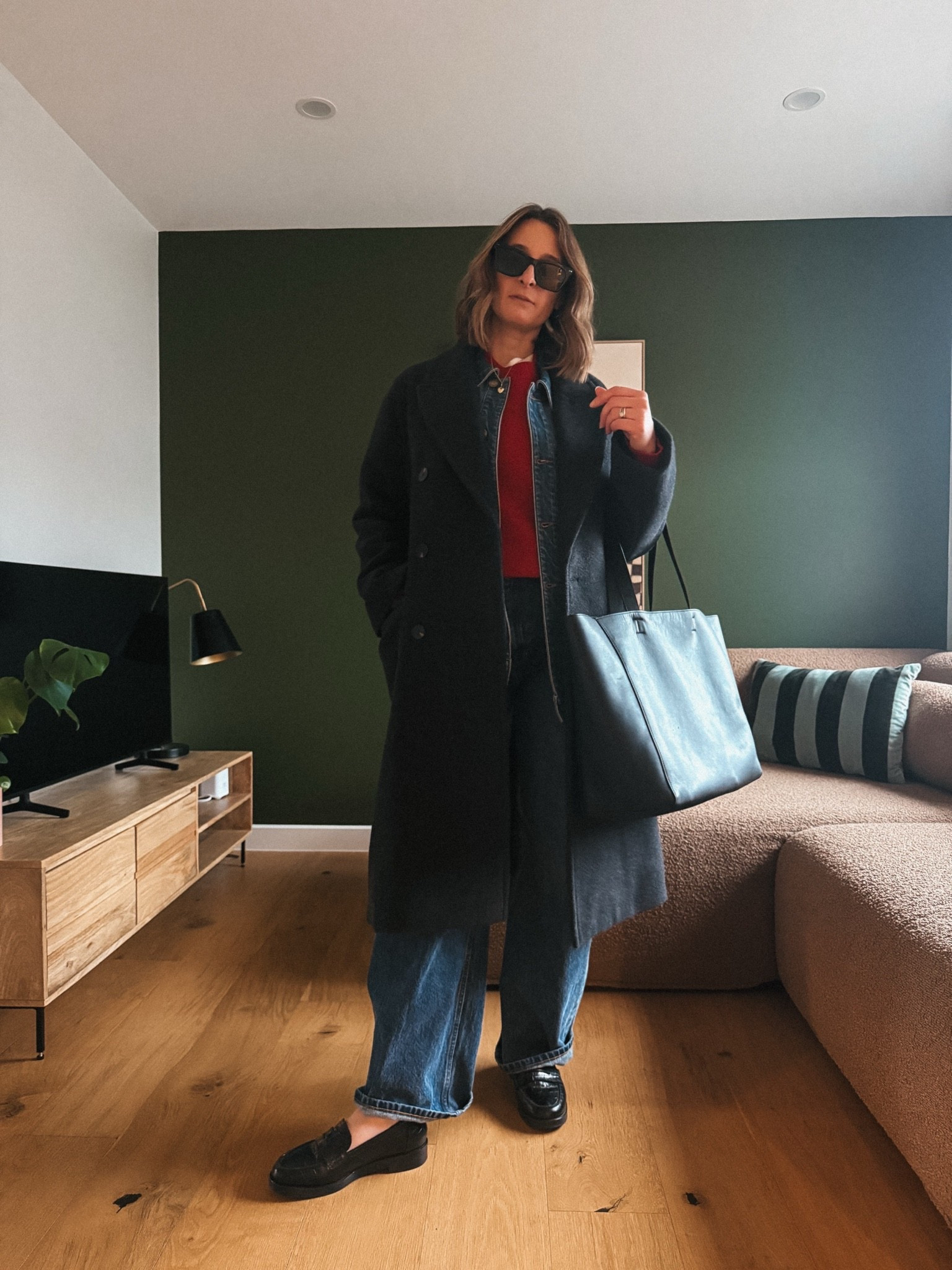 Coat - Everlane. Wearing small. Oversized fit 
Sweater - Assembly Label. Sized up to a 10
Tee - Assembly Label. Wearing usual size 8
Jeans - Assembly Label. Wearing usual 26 
Denim jacket. - Marius. Wearing usual small 
Shoes - Sezane. Tts

#LTKuk #LTKstyletip #LTKshoes