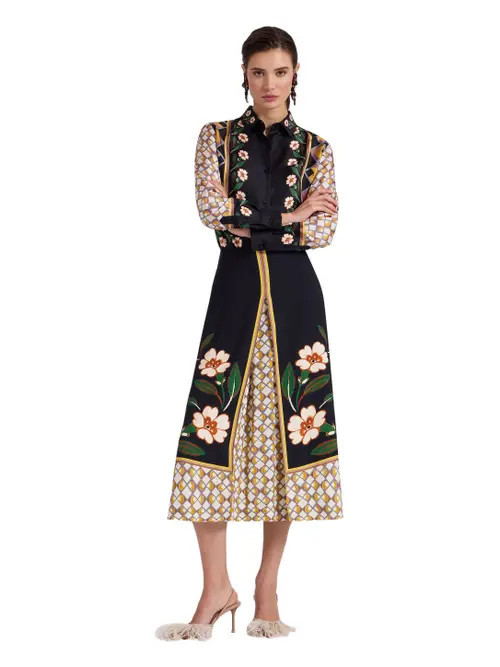 La DoubleJ Santa Monica Skirt Dazed Placée Black at Nordstrom, Size Large | Nordstrom