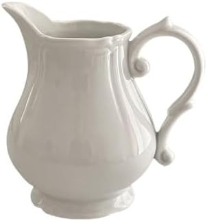WAIT FLY Vintage Embossed Creamer & Sauce Pitcher - Milk Jug & Serving Pitcher for Kitchen - Whit... | Amazon (CA)
