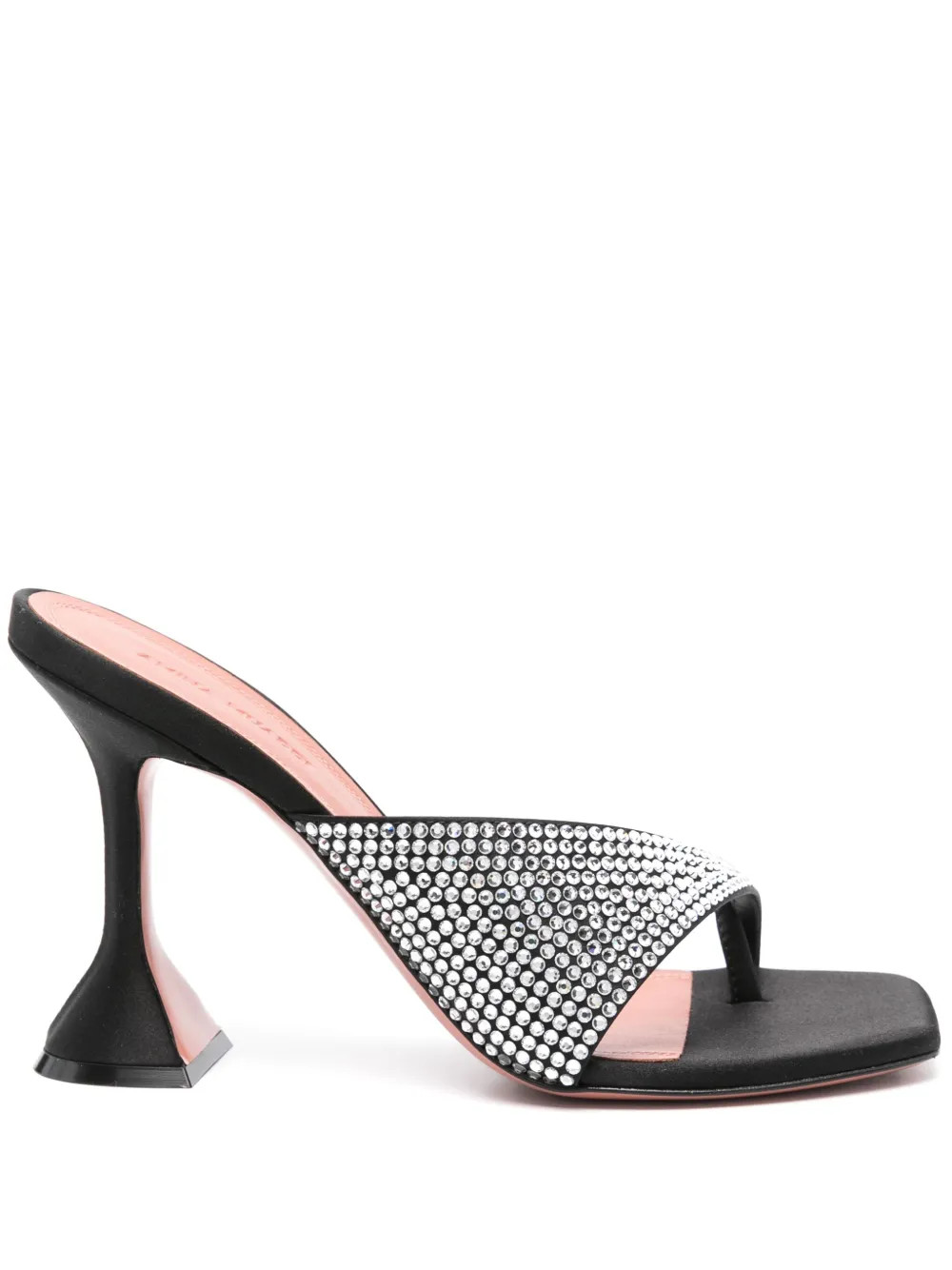 Amina Muaddi Shiona 95mm Mules | Black | FARFETCH | Farfetch Global