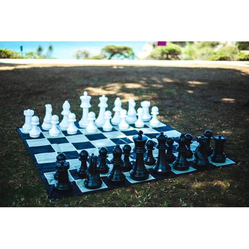 16" Giant Plastic Chess Set with Quick Fold Nylon Board | Wayfair North America