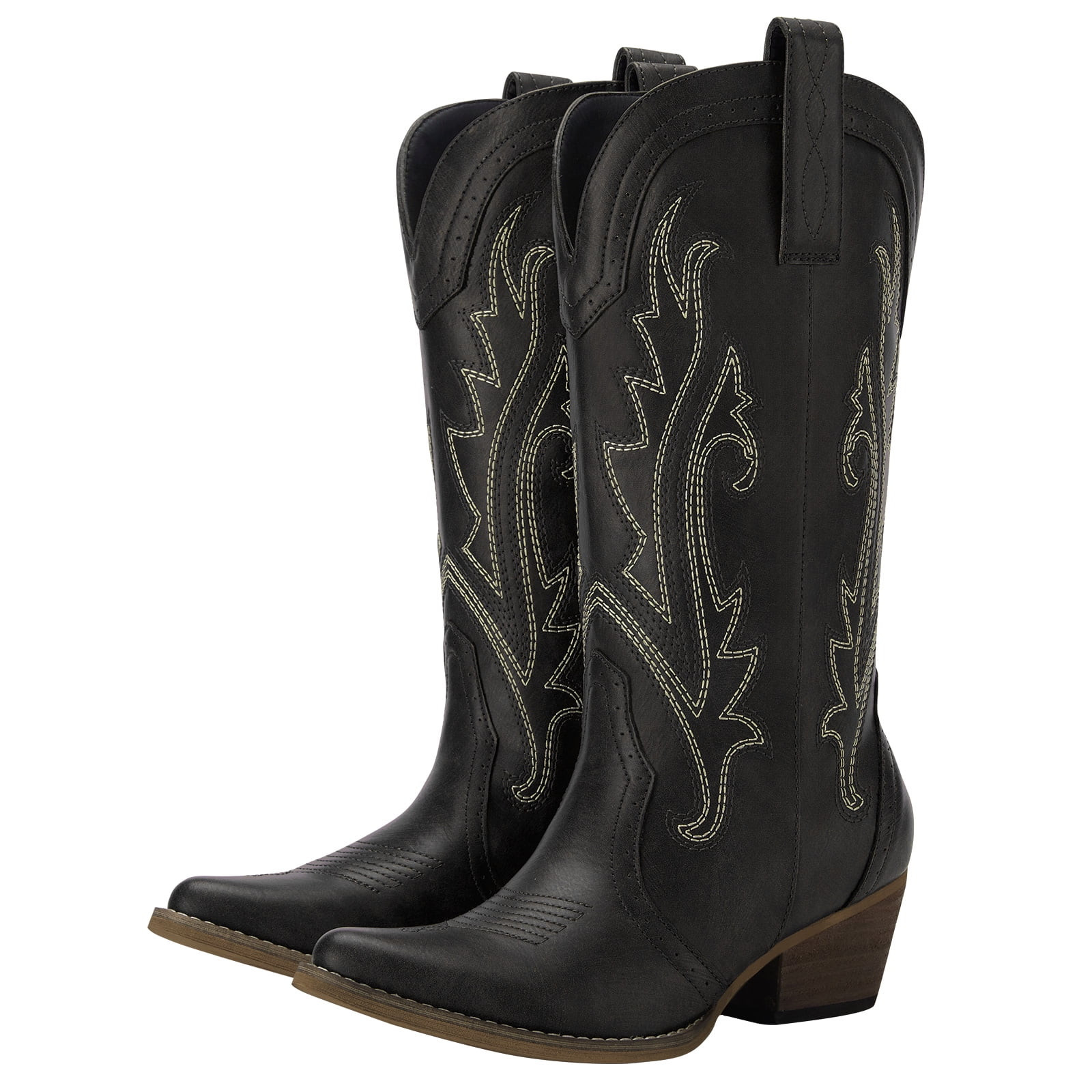 Rollda Cowboy Boots Women Western Boots Cowgirl Boots Ladies Pointy Toe Fashion Boots - Walmart.c... | Walmart (US)