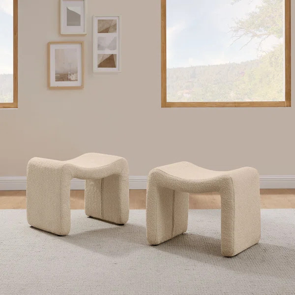 Hafizur Upholstered Ottoman Simple Chair of 2 | Wayfair North America