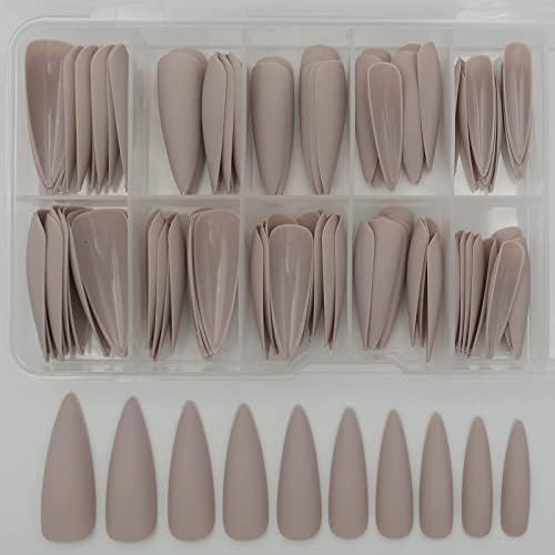 LoveOurHome 100pc Stiletto Press on Nails Matte Artificial False Nails Full Cover Acrylic Nail Tips  | Amazon (US)