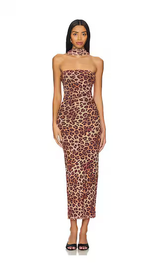 Antonie Midi Dress in Leopard Print | Revolve Clothing (Global)