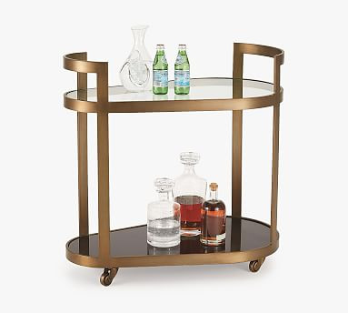 Jade 32.5" Bar Cart | Pottery Barn (US)