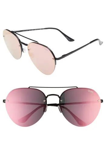 Women's Quay Australia Somerset 65Mm Aviator Sunglasses - Black/ Pink | Nordstrom