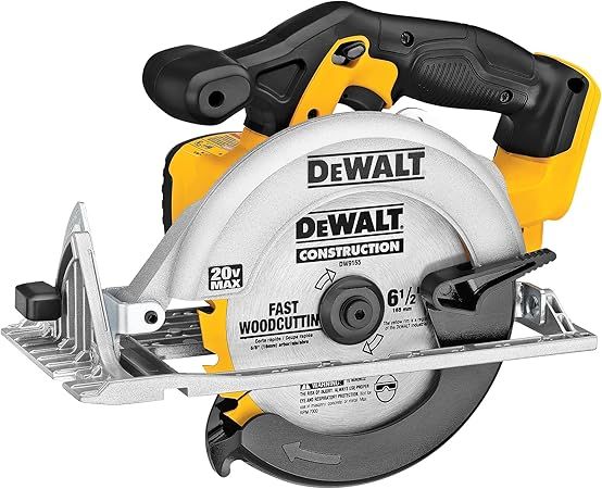 DEWALT 20V MAX Circular Saw, 6-1/2-Inch Blade, 460 MWO Engine, 0-50 Degree Bevel Capability, Bare... | Amazon (US)