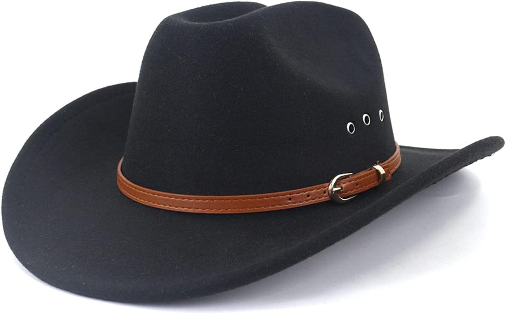 LIDHAY Cowboy Hat for Women and Men Felt Wide Brim Classic Outdoor Fedora Hats Western Cowboy Cow... | Amazon (US)