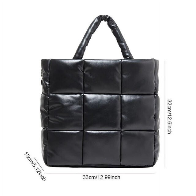 Municipal Women Padding Tote Handbag Down Bag Soft Pu Quilted Shoulder Bag Lightweight Zipper Lar... | Walmart (US)