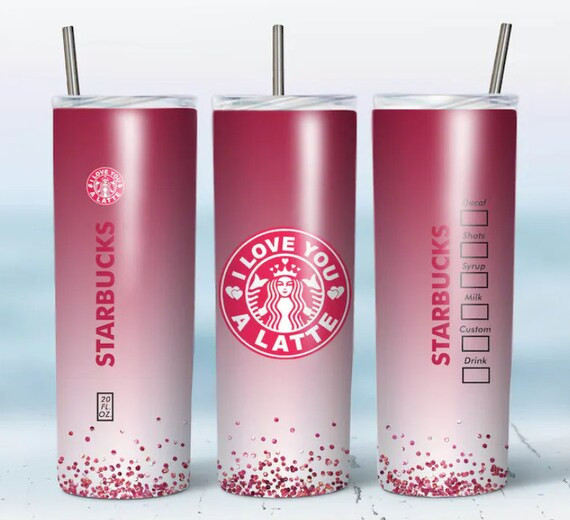 20oz I Love You A Latte Startbucks Straight Skinny Tumbler | Etsy | Etsy (US)