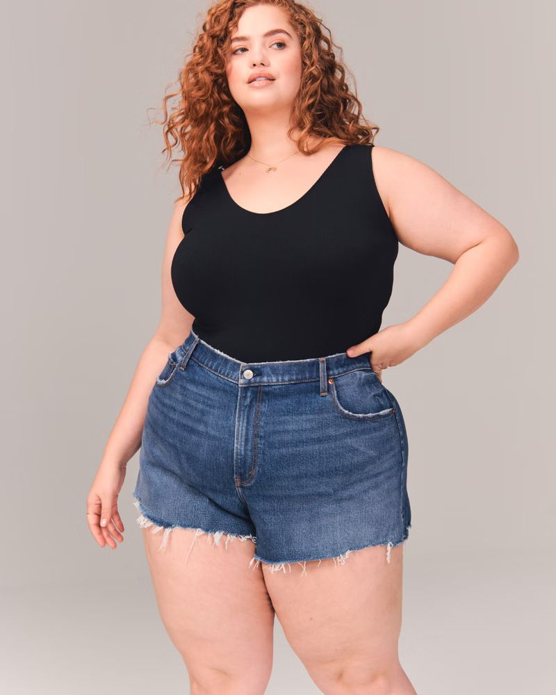 Curve Love 90s High Rise Cutoff Shorts | Abercrombie & Fitch (US)