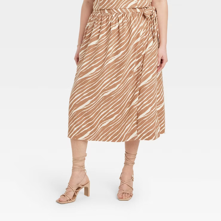 Women's Linen Wrap A-Line Skirt - A New Day™ | Target