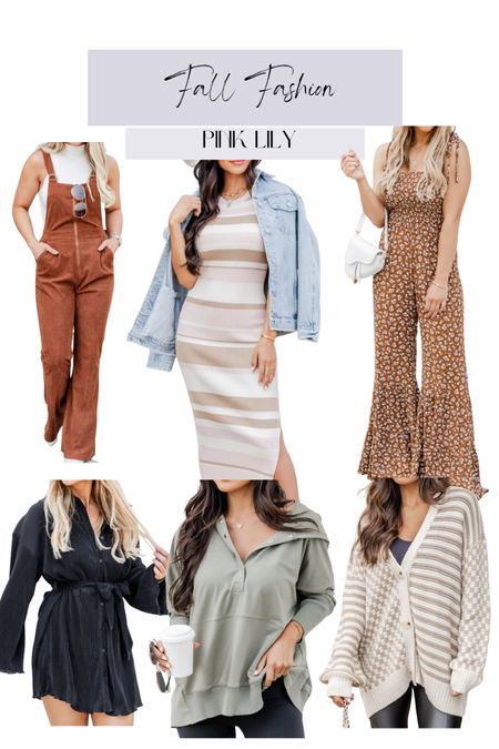 Pink lily fall fashion, overalls, midi dress, maxi dress, neutral, jumpsuit, ribbed dress, pullover, cardigan 

#LTKSeasonal #LTKstyletip #LTKunder100