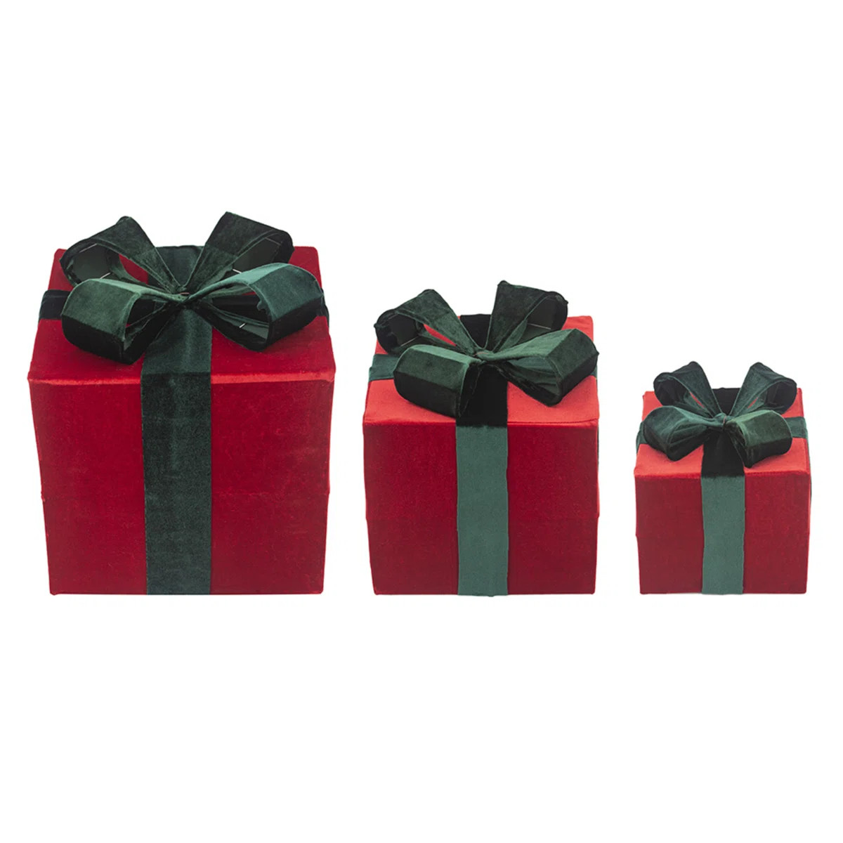 Flannel Gift Box - Set of 3 - Red, Green | Wayfair North America