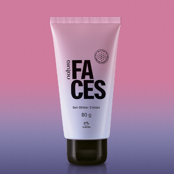 Gel Glitter Faces Cristal  80 g | Natura BR