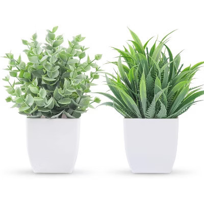 Der Rose 2 Pack Small Fake Plants Mini Artificial Potted Plants | Target