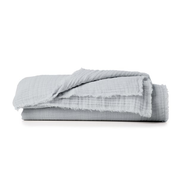 Gap Home Gauze Organic Cotton Throw with Frayed Edges, Gray, 50"x60" - Walmart.com | Walmart (US)