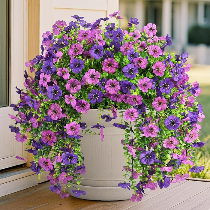 Artificial Faux Flowers Plants for Outdoor Spring Summer Decoration, 2PCS Fake Silk Daisy Flowers... | Amazon (US)
