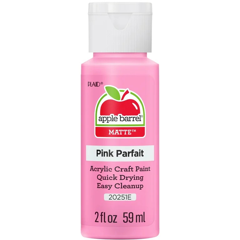 Apple Barrel Acrylic Craft Paint, Matte Finish, Pink Parfait, 2 oz. | Walmart (US)