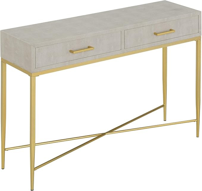 Convenience Concepts Ashley Console Table, Beige/Gold | Amazon (US)