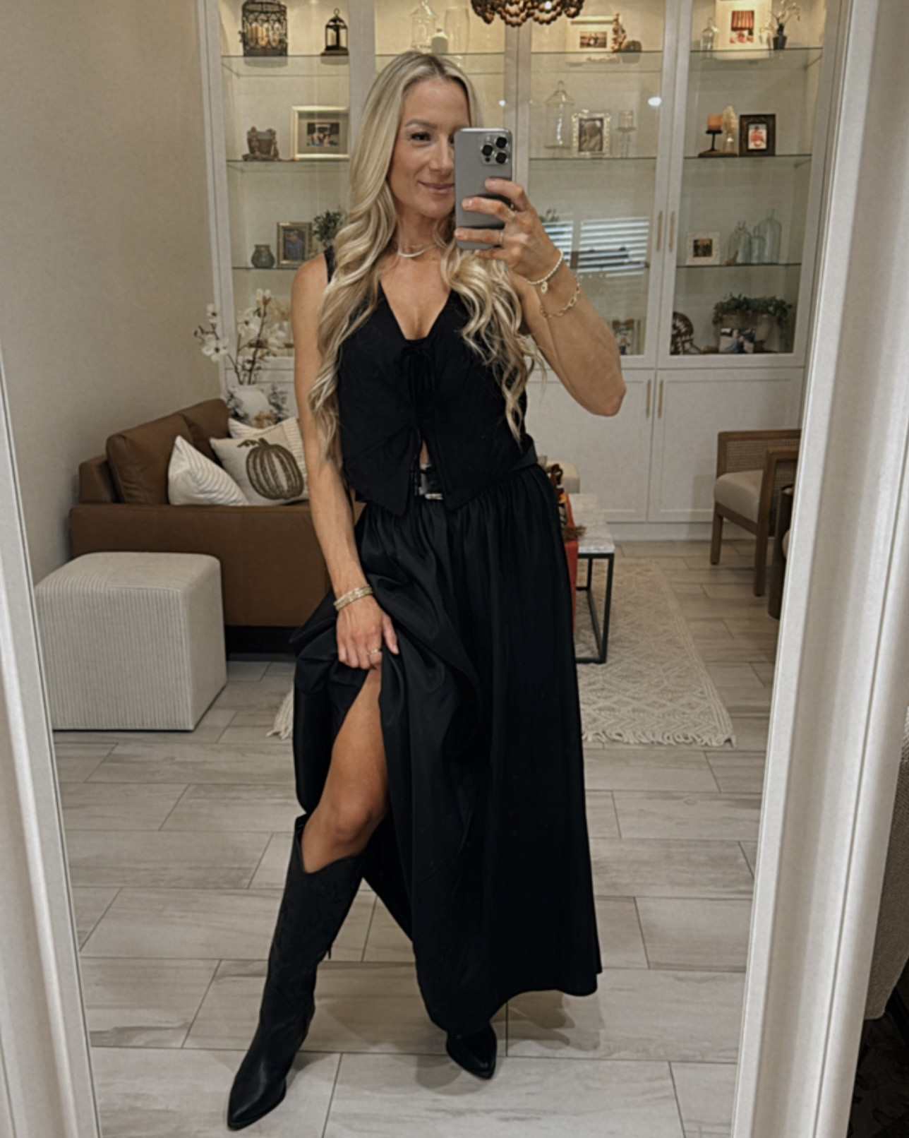 Perfect look for all the upcoming holiday parties! Staying in my tie front vest era.  Pair the vest with a skirt or pants, the outfit is a home run every time!

#LTKFindsUnder50 #LTKStyleTip #LTKParties