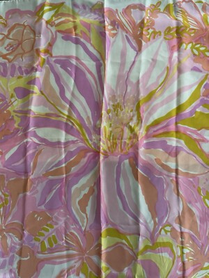 Kenneth Jay Lane 100% Silk Scarf Wrap Japan Floral  Design Pink Yellow VTG 30x30 | eBay US