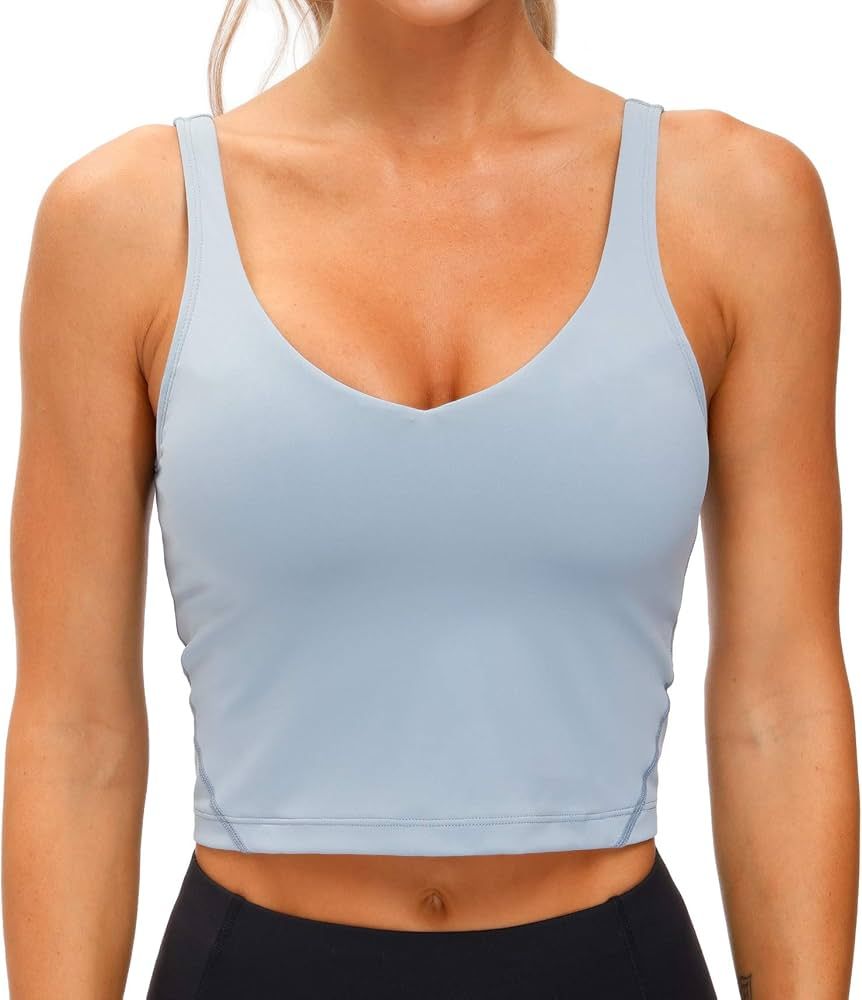 THE GYM PEOPLE Womens' Sports Bra Longline Wirefree Padded with Medium Support | Amazon (US)