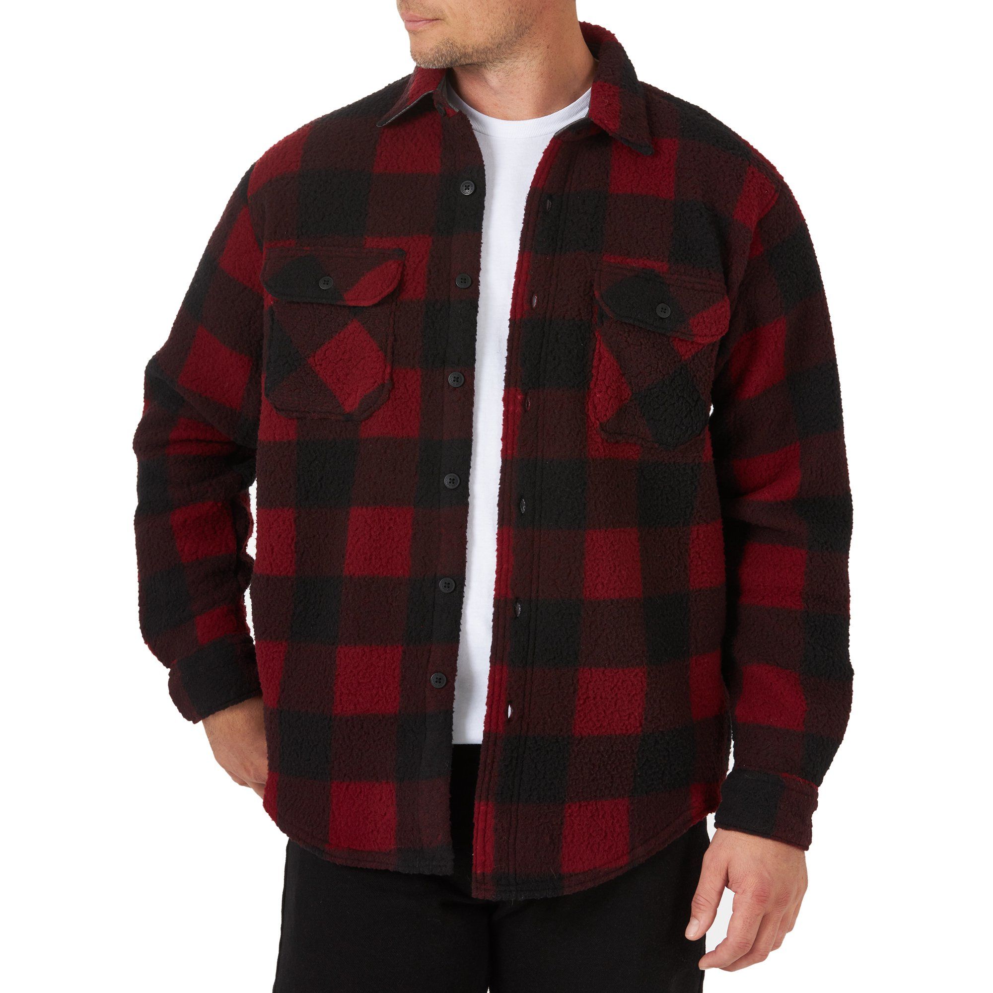 Wrangler Men's Long Sleeve Wooly Fleece Shirt Jacket | Walmart (US)