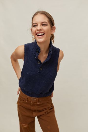 Urban Renewal Recycled Sleeveless Cropped Sweater Vest | Urban Outfitters (US and RoW)