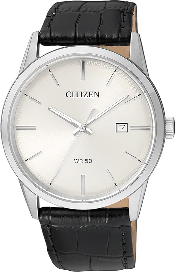 Citizen Quartz Mens Watch, Stainless Steel with Leather strap, Casual, Black (Model: BI5000-01A) | Amazon (US)