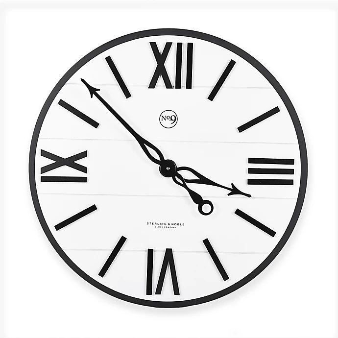 Sterling & Noble™ Farmhouse Collection Modern Urban Wall Clock in White | Bed Bath & Beyond