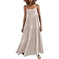 ANRABESS Women Summer Casual Loose Sleeveless Sundress Spaghetti Strap Flowy Boho Linen Beach Vac... | Amazon (US)