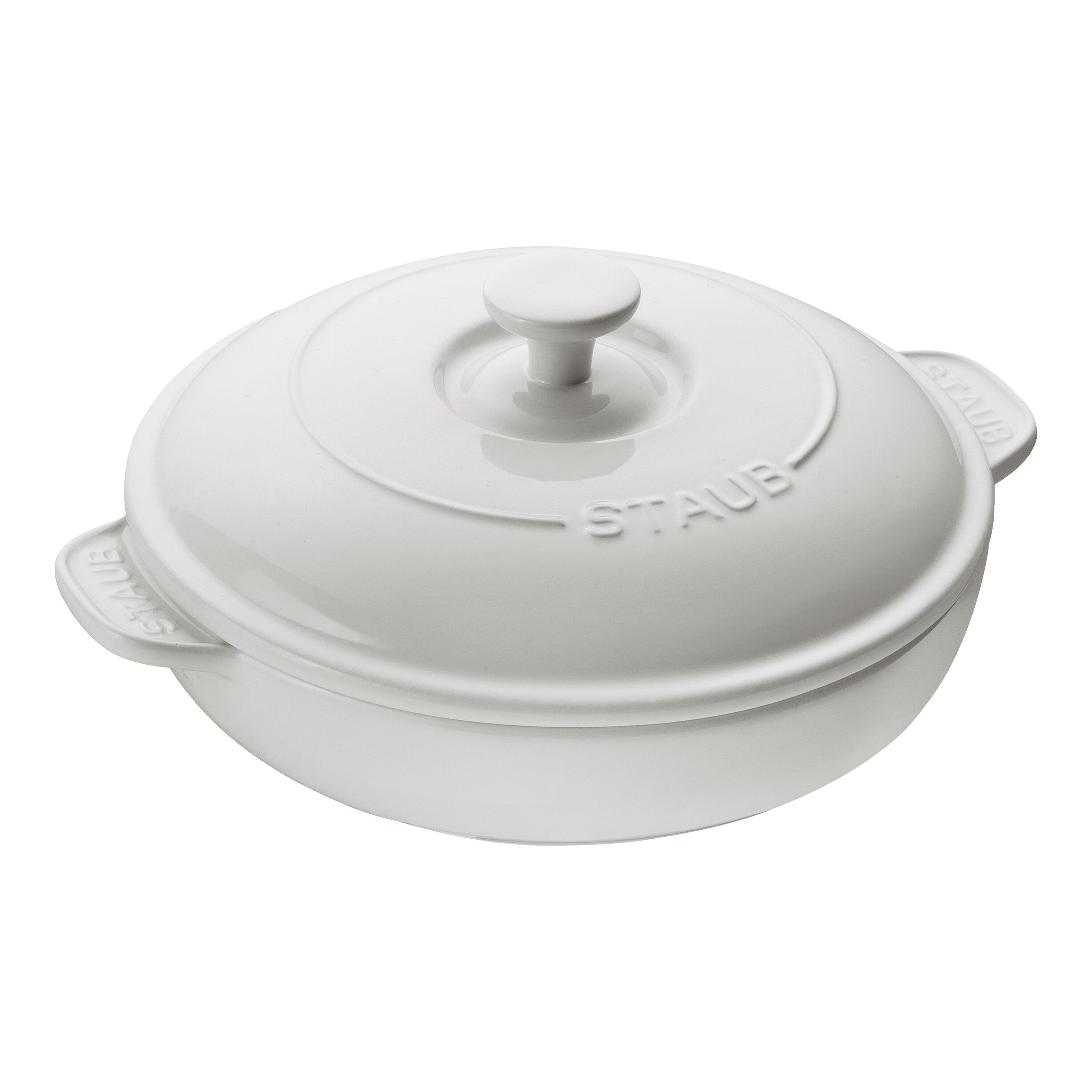 Staub Stoneware Round, Covered Brie Baker, White | The ZWILLING Group Cutlery & Cookware
