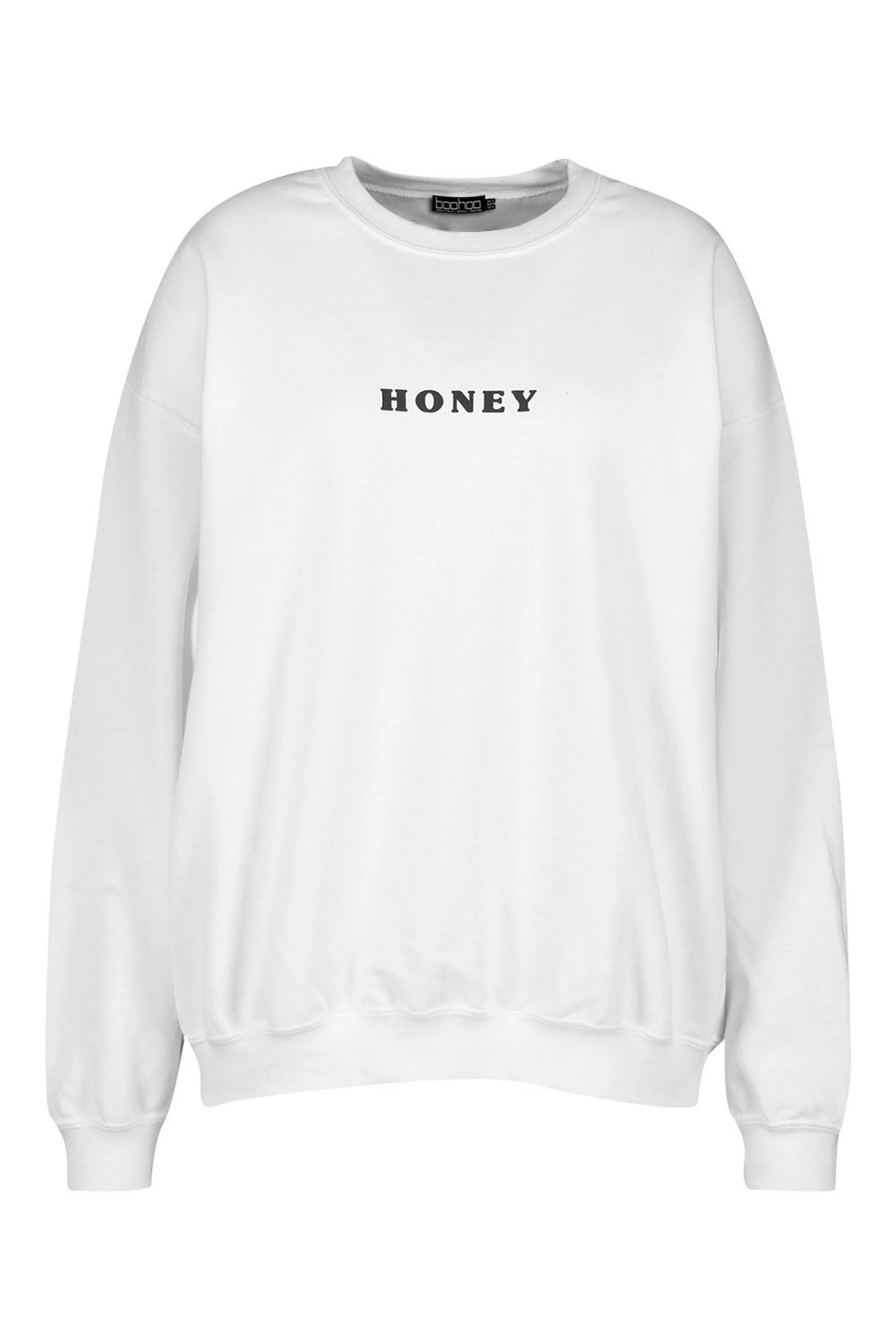 Plus 'Honey' Sweatshirt | Boohoo.com (US & CA)