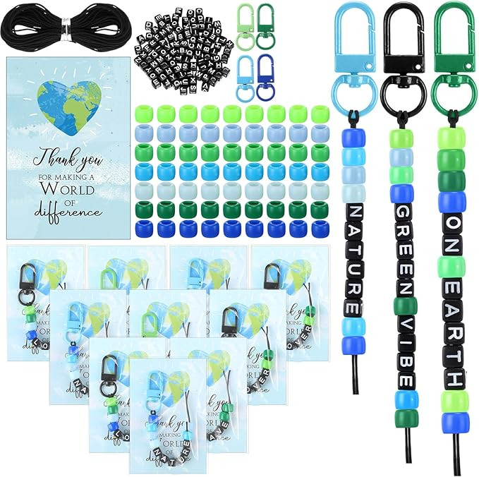 Ferreve 60 Set Earth Day Crafts DIY Keychains Earth Day Activities Giveaways Adults Party Favors ... | Amazon (US)