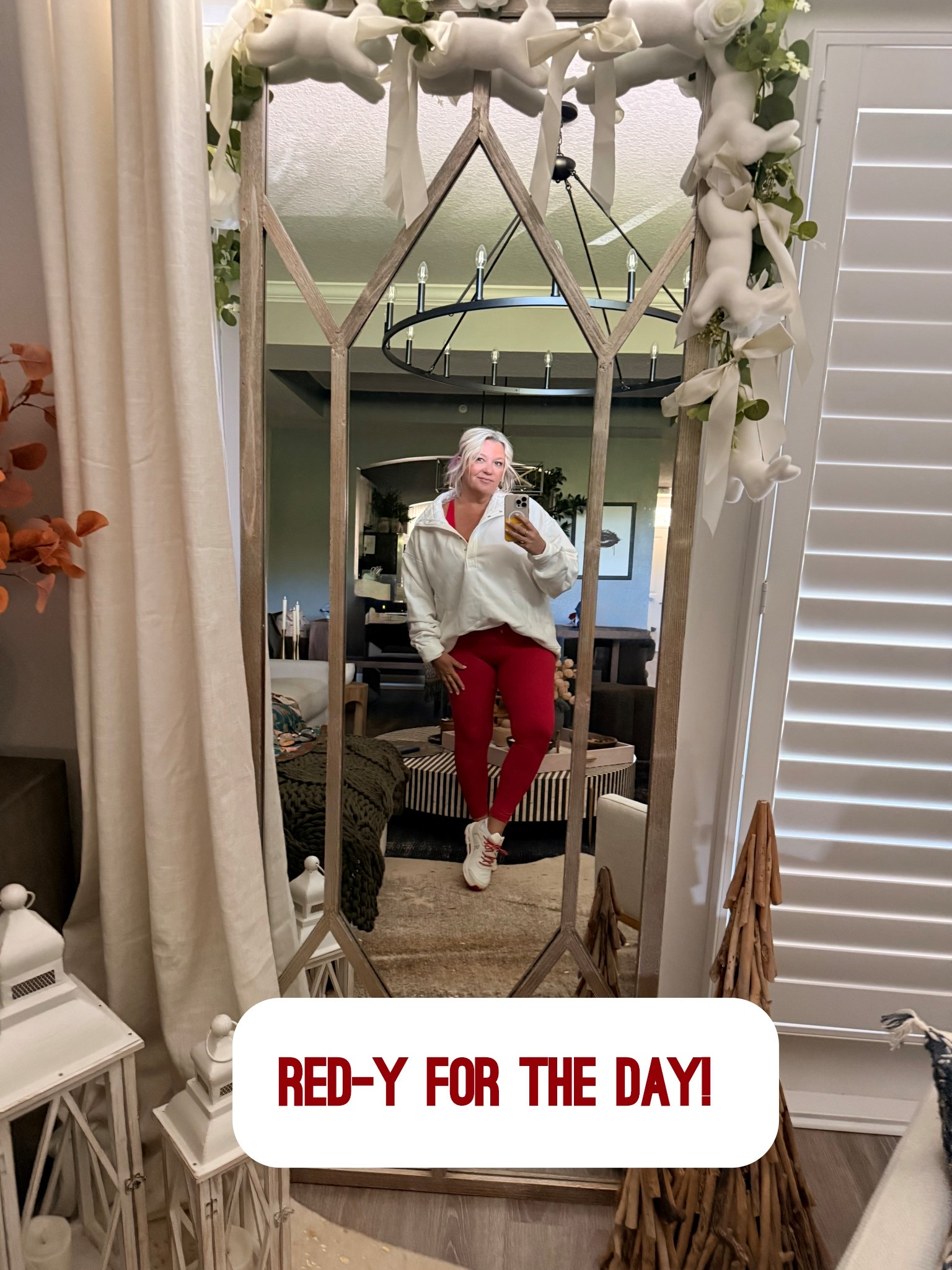 Red-y or not  I had to be an adult today and get some work done.   (Day 3 of this lingering migraine that fades and then comes roaring back. Ugh)    

#LTKootd #LTKselfcare #LTKdayinmylife