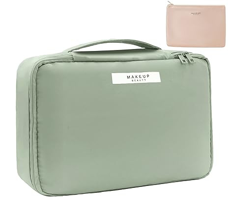 Travel Makeup Bag Cosmetic Bag Makeup Bag Toiletry bag for women and men (Green) | Amazon (US)