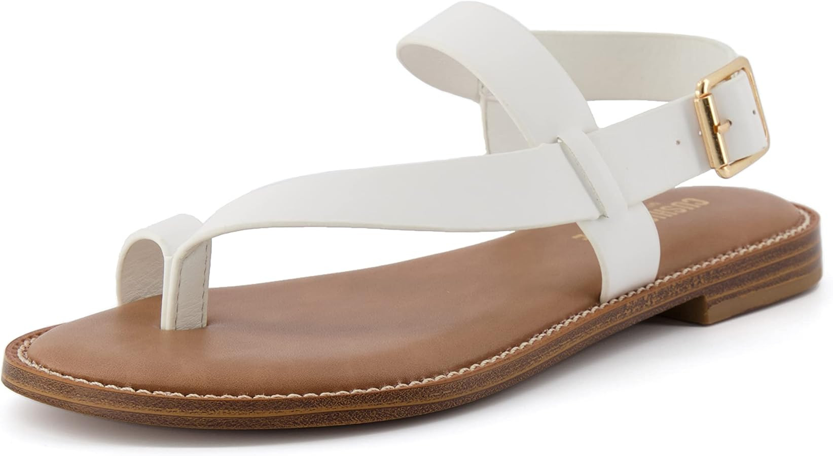 CUSHIONAIRE Women's Lennox toe loop sandal +Memory Foam, Wide Widths Available | Amazon (US)