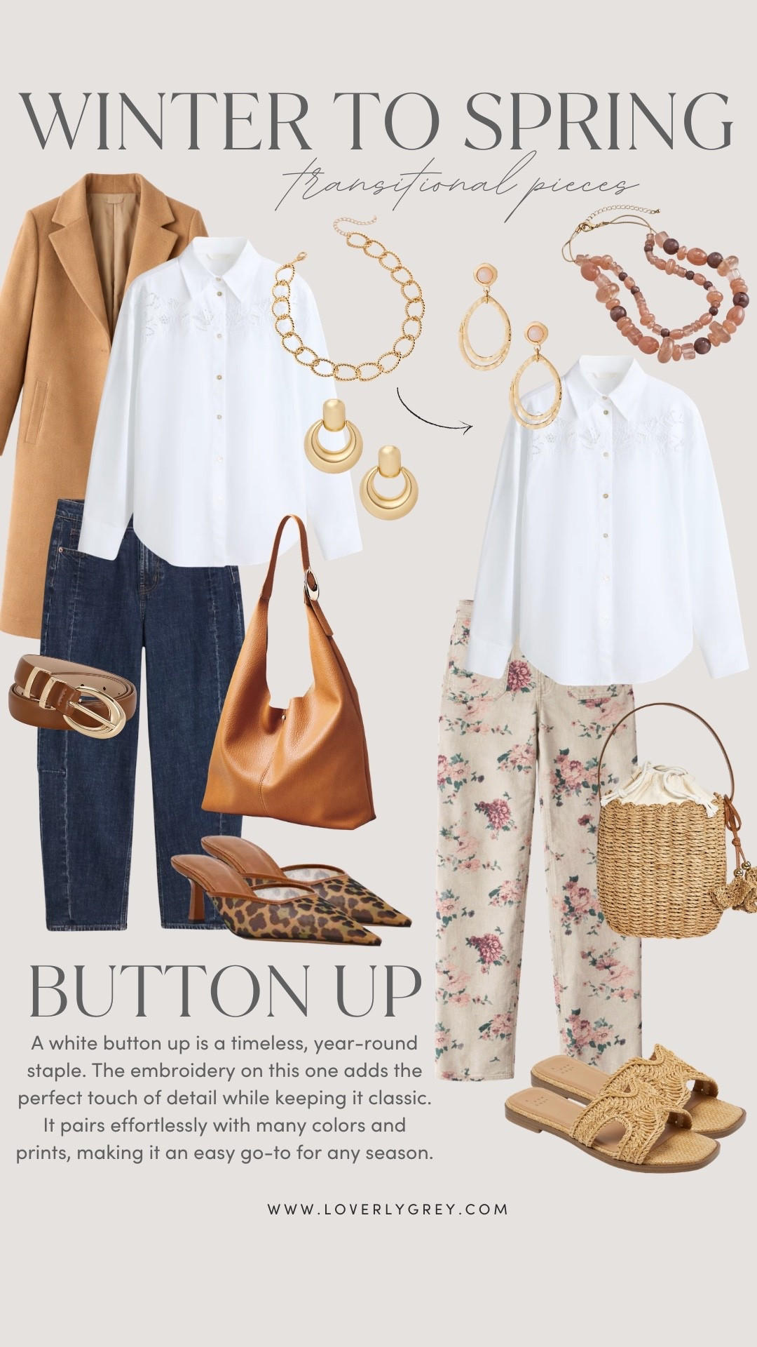 This white button up is such a great closet staple 👏🏼  I love the embroidery detailing! It’s so versatile & can be styled for any season!

Loverly Grey, winter to spring, transitional outfit ideas, spring fashion, spring outfit ideas 

#LTKootd #LTKSeasonal