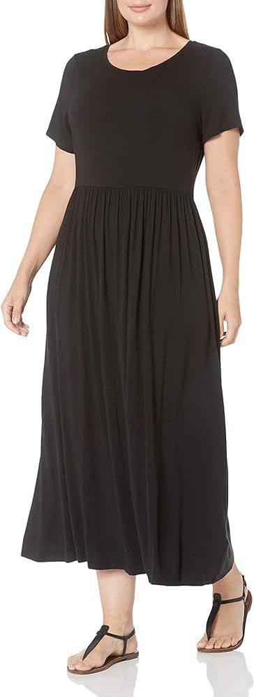 Amazon Essentials Women's Short-Sleeve Waisted Maxi Dress (Available in Plus Size) | Amazon (US)