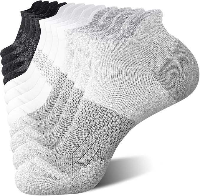 FITRELL 5-6 Pairs Ankle Running Socks for Women Athletic Cushioned Low Cut Tab Sports Socks | Amazon (US)