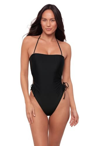 Sports Illustrated Women's Strapless One Piece w/Adjustable Side Cutouts, Black, X Small | Amazon (US)