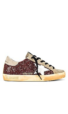 Golden Goose Super-Star Sneaker in Bordeaux, Taupe, & White from Revolve.com | Revolve Clothing (Global)