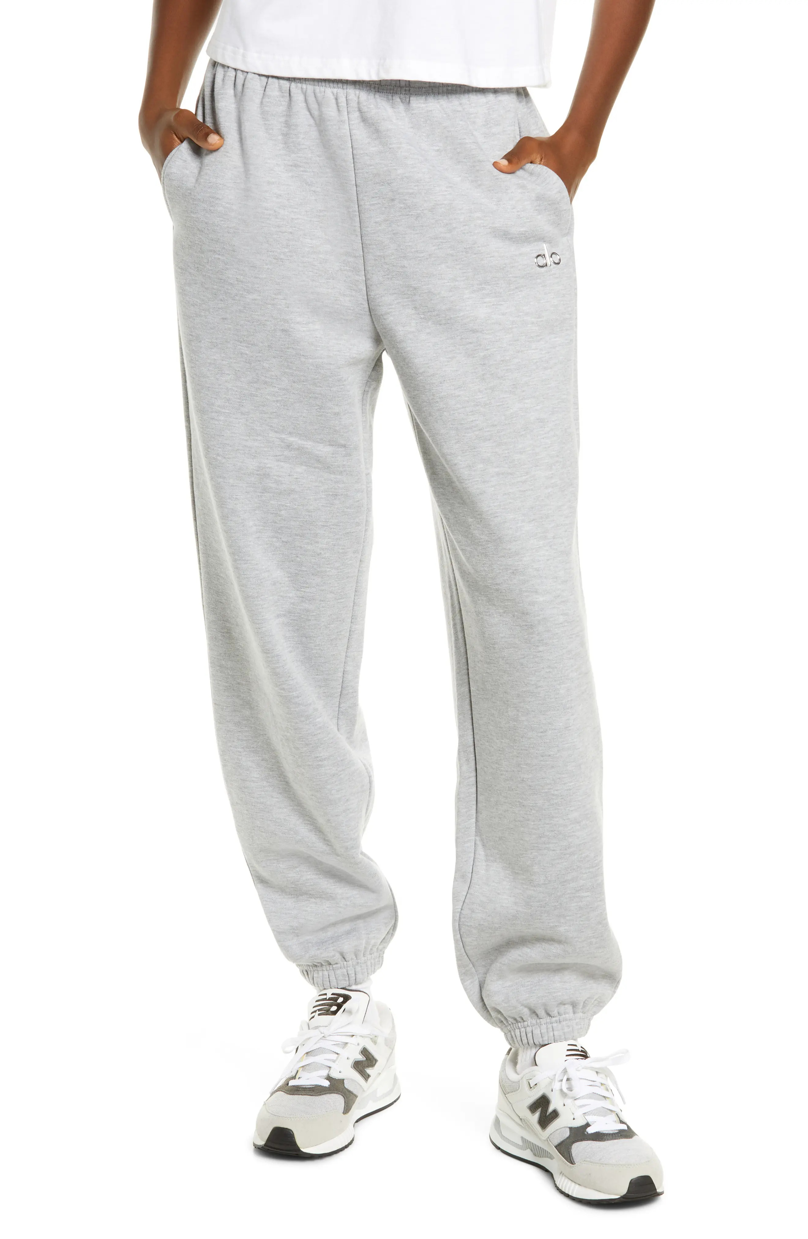 Alo Accolade Sweatpants in Athletic Heather Grey at Nordstrom, Size X-Large | Nordstrom