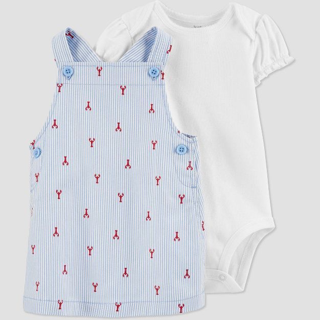 Baby Girls' Lobster Striped Top & Bottom Set - Just One You® made by carter's Blue | Target